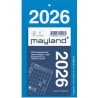 Afrivningskalender 2026 med daglige kalenderblade og bagsidetekst.