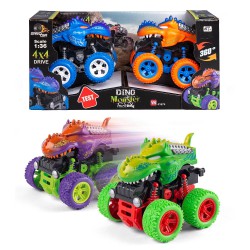 Speedcar 2-pak Dinotruck – 2 dino-monstertrucks med kraftig friktion i forskellige varianter