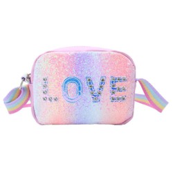 Love taske med glitter pink