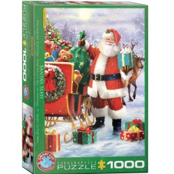 PUSLESPIL-SANTA WITH SLED 1000 BRIKKER