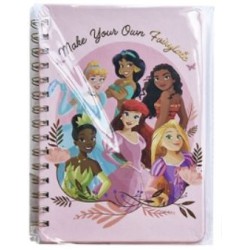 Lyserød A5 notesbog med Disney Prinsesser.