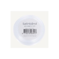 SATINBÅND HVID 10MM x 20 M
