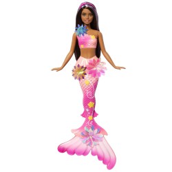BARBIE BLOOMING MAGIC MØRK M LYSERØD KJOLE HAVFRUE