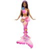 BARBIE BLOOMING MAGIC MØRK M LYSERØD KJOLE HAVFRUE