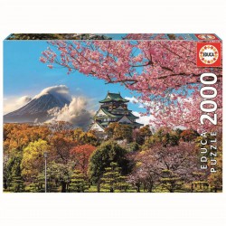 2000-brikkers puslespil med Osaka-slottet i Japan.