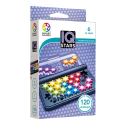 SmartGames IQ Puzzler Pro Stars med 120 logiske udfordringer i forskellige sværhedsgrader – kompakt IQ-spil fra 6 år.