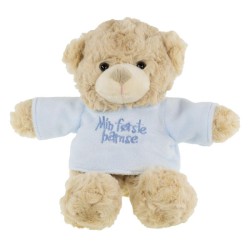 Min Første Bamse i blå – sød bamse på 25 cm til de mindste.