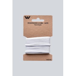 ELASTIK RUND 2,5 MM 3 MTR SB HVID
