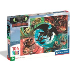 Puslespil drage 104 brikker skarp pris → Bakkeleg