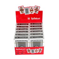 Spillekort med 4 jokere til klassiske kortspil.