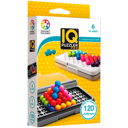 SmartGames IQ Puzzler Pro Nordic med 120 logiske udfordringer i 2D og 3D – kompakt IQ-spil fra 6 år.