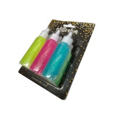 Glitterlim i pastelfarver 6x23 g – seks flotte nuancer til kreative hobbyprojekter.