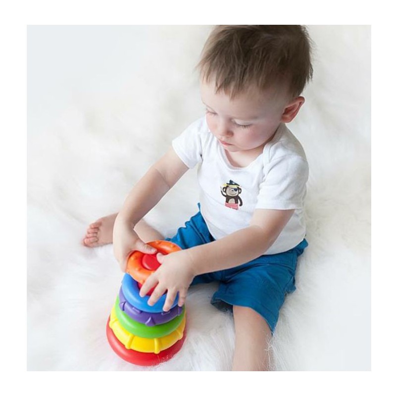 Baby sidder med Playgro - set fra oven