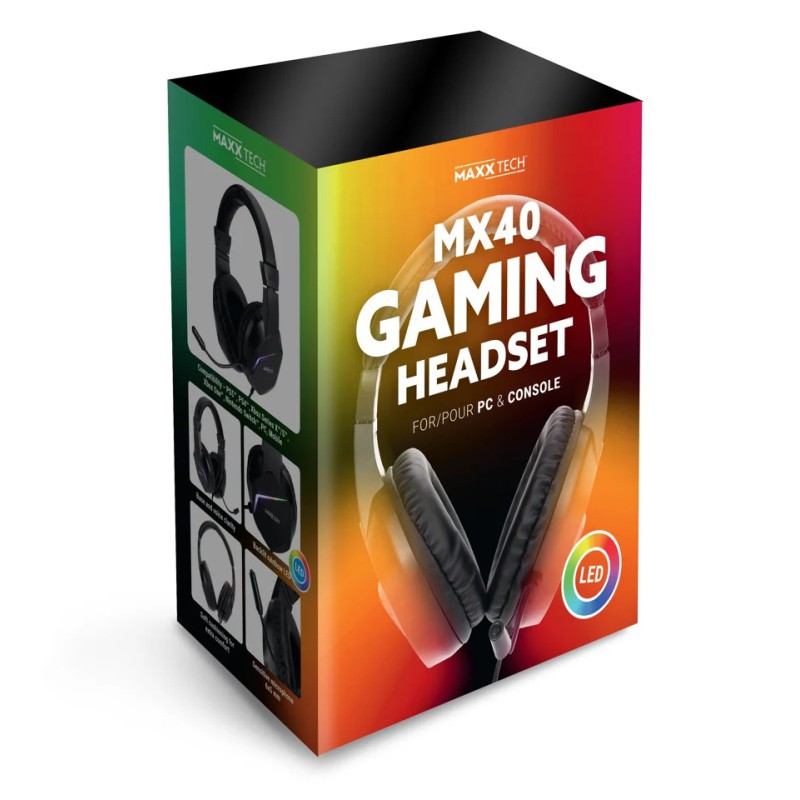 Maxx Tech MX40 LED gaming headset | Multiplatform | Bakkeleg