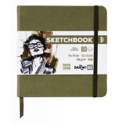 Skitsebog 14x14 khaki