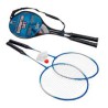 Badmintonsæt. 2 ketsjere i hærdet stål med 1 bold. I praktisk bæretaske.