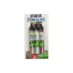 Glitter stenmaling 3-pak guld, sølv og rød