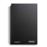 A4 aftalekalender 2027 med dagligt layout og sort omslag i PP-plast.