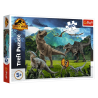 Jurassic World puslespil med 100 brikker og sejt motiv med dinosaurer fra Universal Jurassic World.