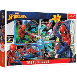 Trefl Spider-Man to the Rescue puslespil med 160 brikker og actionfyldt Marvel Spider-Man-motiv.