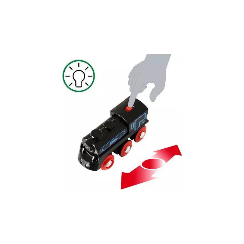 BRIO 33599 genopladeligt lokomotiv med mini USB-kabel til BRIO World togbaner – fra 3 år.