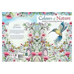 Colour of Nature malebog i A4-format med 32 sider og flotte naturinspirerede motiver til farvelægning.