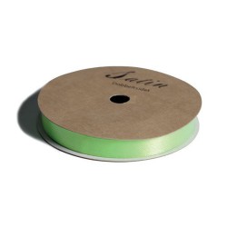 Neongrønt satinbånd på 10 mm x 10 meter til gaveindpakning, sløjfer, dekoration og kreative hobbyprojekter.