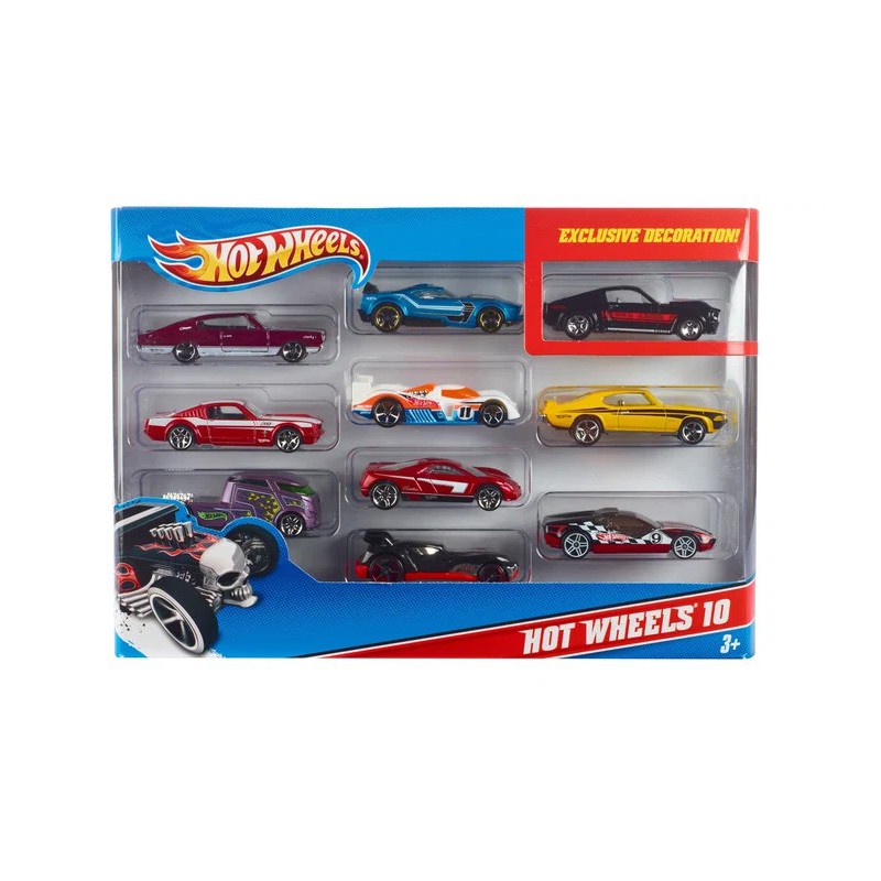 Hot Wheels Basics 10-Pack Ass. | 10 biler i skala 1:64 | Bakkeleg