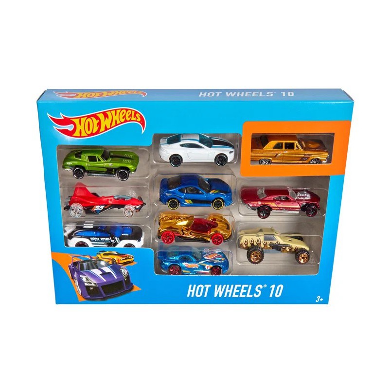 Hot Wheels Basics 10-Pack Ass. | 10 biler i skala 1:64 | Bakkeleg