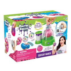 Doctor Squish Squishy Maker Station med maskine, balloner, slimpulver, glitter og konfetti til at lave egne squishies.