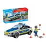 PLAYMOBIL Police Patrol Car politibil med blinkende lys, sirener, aftageligt tag, trafikkegler og politiudstyr.