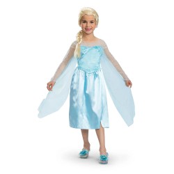 Disney Frozen Elsa Classic kostume fra DISGUISE i str. S til børn 5-6 år – flot Elsa-udklædning til fastelavn og leg.