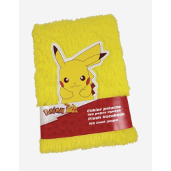 Gul POKÉMON A5 notesbog med blødt plyscover – perfekt til noter, tegninger, dagbog og kreative idéer.