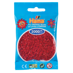 HAMA Mini perler 501-22 i mørkerød til detaljerede perleprojekter.